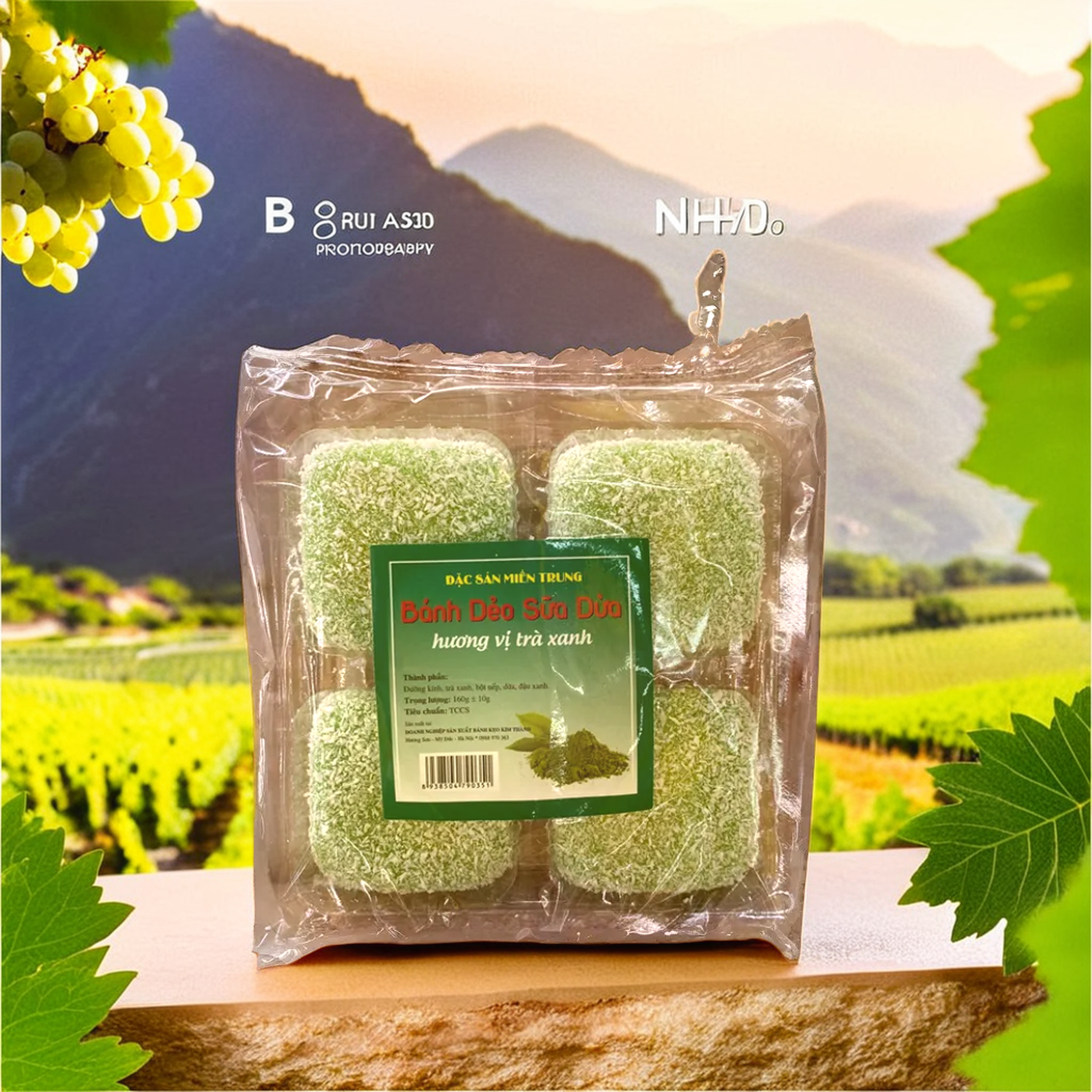 BÁNH DẼO SỮA DỪA VỊ TRÀ XANH 26